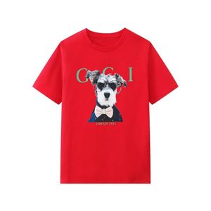 Men's T-shirt Puppy Print Letter Pattern Men And Women Trend Fashion Summer New Casual Loose Simple Tops