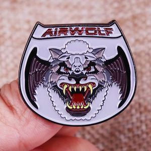 Air Wolf logo brooch 1980s TV drama inspiration badge Cute Anime Movies Games Hard Enamel Pins Collect Metal Cartoon Brooch Backpack Hat Bag Collar Lapel Badges