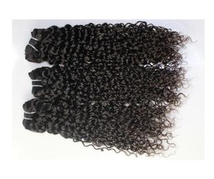 Brasilianskt hår peruanska indiska malaysiska Jerry Curly Hair Weaves 3 Buntel Lot 100 Obebehandlat billigt peruansk hårvävning 9A 577165389264