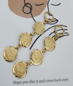 Dangle Chandelier Trend Gold Long Hanging Earrings Aesthetic Coin Moda Copper Vintage Women Jewelry For Party Wedding Girlfriend2878187