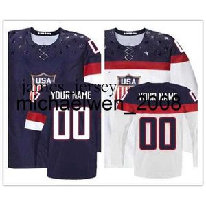 JAM01 WENG 2016 2014 Anpassa USA Jersey Stitching Sochi American Ice Hockey Jersey Team USA Jersey något namn