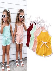 4 Colors INS Baby Girl Suspender Romper Toddler Jumpsuits Infant Baby Outfits Kids Clothes Wear Summer Clothing6341837
