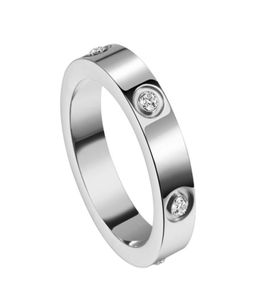 Miłość Pierścień Pierścień Męskie Męsanite Klasyczny luksusowy projektant biżuterii Kobiety Titanium Steel Stal Goldplated Gold Silver Rose Neve1993438