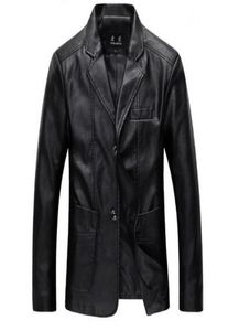 Ganze Plus -Größe Herren formeller Anzug Leder Blazer Jacke schwarz khaki braune Männer schlank Fit Lether Jackets Schichten M4xl 5xl 6xl9776101