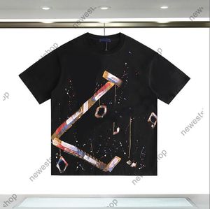 メンズプラスサイズTシャツTシャツデザイナーラグジュアリーTシャツクラシックベーシックビッグレタープリントTシャツ走り書きスクロウルグラフィティコットンブラックホワイトパリルーズトップティートゥルーサイズS M L XL