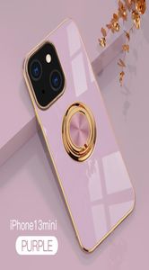 Luksusowe galwaniczne obudowy telefoniczne TPU obrotowy uchwyt na uchwyt na iPhone 13 11 12 Pro Max Pierścienie Case4701618