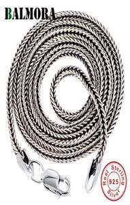 BALMORA REAL 925 Sterling Silver Foxtail Chains Chokers långa halsband för kvinnor Män för hängsmycken 1632 tum214G2973433