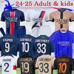 24 25 Mbappe Lee Kang In 3rd Soccer Jerseys Sanches PSGES 2024 2025 Paris Hakimi Fabian Asensio Home Away Away Markinhos Verratti Third Ramos Player Men Kid 16-4XL