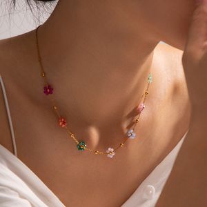 Designer Gold and 925 silver Fashion Gift Necklaces Woman jewelry Necklace Golden colored flower 18K choker With Elegant box ins 288 XL