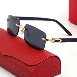 Sonnenbrille Klassische quadratische Buffalo Horn Sonnenbrille für Männer und Frauen Mode -Diamant -Schnittgläser Freizeit luxuriöse rechteckige Brille mit Schachtel Sonnenbrille