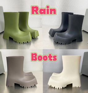 Designerskie buty Blcg Paris Trooper gumowy but deszczowy buty kwadratowe beżowe beżowe czarne oliwkowe szarą podeszę zewnętrzną odporność na wodoodporne luksus8669990