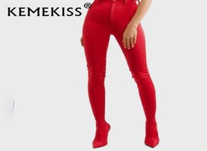 Kemekiss Size 3448 Ladies Stretch Boots Prouts Women Slim Climity على الركبة الثانية في سراويل واحدة كومبو 2202241291449