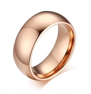 Wedding Ring 8mm Rose Gold Kupoled Herr Tungsten Carbide Weeding Band Ring for Man and Woman6210340