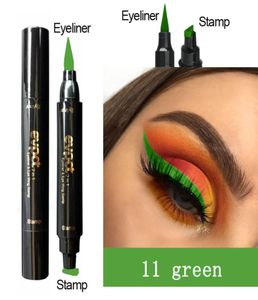 6 Kolor Wybierz płyn do znacznika ołówków podwójnie cienki skrzydło wodoodporne Wodoodporne makijaż oka niebieski czarny brąz
