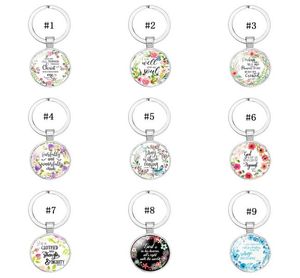 2019 Catholic Rose Scripture keychains For Women Men Christian Bible Glass charm Key chains Fashion religion Jewelry accessories6470661