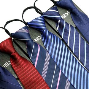 Men Zipper Tie Tie Lazy Rights 7cm Business Necktie للرجل النحيف النحيف الضيق الحفلات الزفاف