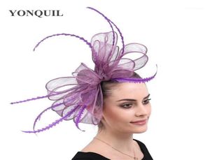 女性のためのウェディングカクテルフォーマルヘア魅力的な帽子ヴィンテージの機会ヘッドウェアブライダルフェドーラヘアクリップファンシーフェザー装飾1278037628876
