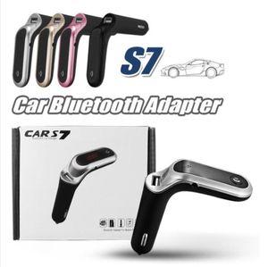 FM Transmitter S7 Bluetooth Car Kit Hands FM Radio Adapter LED Car Bluetooth Adapter Support TF Card USB Flash Drive AUX Input9883301