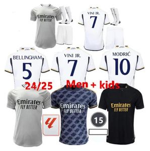 Bellingham 24 25 Real Madrid Soccer Jerseys fans version 2024 2025 Kit Modric Camiseta Vini Jr Mbappe Camaveringa Tchouameni Madrids Football Shirt Kids Sets