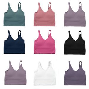 Kvinnors yoga Bra justera tank underkläder sommar u-formad ingen stålring inbyggd bröstkudde sportbh för kvinnor gymmet ärmlös fitness yoga modetank topp behå