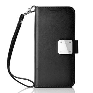 カードインサートカバーソリッドレザーハウジング電話ケース、iPhone 11 12 13 14 15 16 Pro Max磁気バックル用の財布ケース