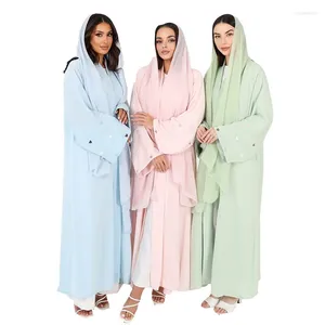 Etniska kläder Dubai broderier hjärta Abaya Öppna kimono kvinnor Cardigan maxi klänning muslimsk kalkon kaftan arabisk klänning eid ramadan islamisk