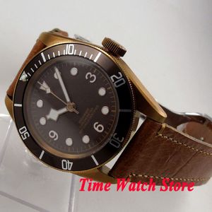 Wristwatches 41mm Coffee Sterial Dial Gold Marks PVD Case Sapphire Glass MIYOTA Automatic Men's Watch 2903