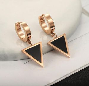 Triangle Black Acrylic Round Cake Pendant Earrings Openwork Ring Stud Earrings Exaggerated Square Tee Clover Double Earrings3502440