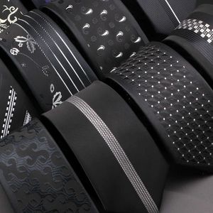 Nuovi cravatte da 6 cm per uomini abiti da sposa cravatta floreale nera floreale nera cravatta