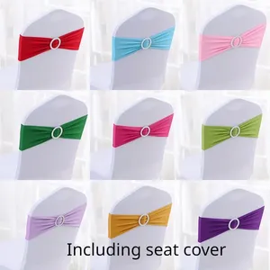 Chair Covers Stretch Lycra Spandex Bands With Buckle Slider For Wedding Decorations Sashes Bow Hear Including Cover