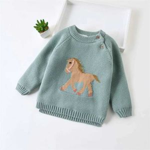 Pullover kamizelka sweter dla niemowląt nowonarodzony chłopiec sweter gęsty wełniany sweter koński wełna wełniana dzianina ubrania dla niemowląt dziewczyna sweter wx5.31