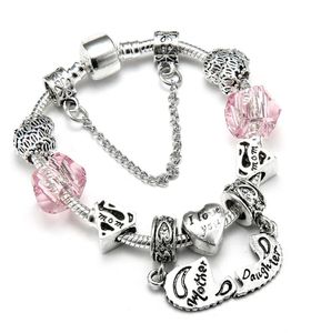 European Fashion Cssic Charm Bracelet With Morther&Daughter Beads Bracelets Mother's Day Gift8994633