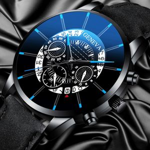 2019 Fashion GENEVA Men's Watches Leather Quartz Wristwatch Quartz Sport watch men Male Clock Relogio Masculino 253v