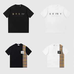 Mens Designer T-shirt för man Plaid Women Shirts 100%Cotton Street Hip Hop Short Sleeved Tshirt Letter Print Par Mans T Shirt Asian Size S-XL Tees