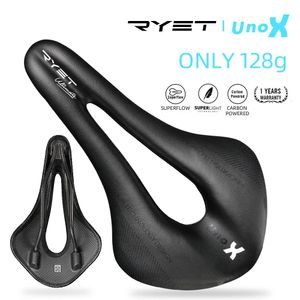 Ryet Carbon Leather Saddle Ultralight Road Bike MTB Racing PUソフトシートクッション自転車楕円形レール7*9席サイクリングアクセサリー240528