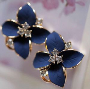 أزياء المجوهرات threedimensial ماتية الأذن مقطع أزرق زهور الزهور الكريستال الأركان الأركان مثقبة أنثى arring 88822976