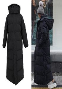다운 파카 슈퍼 롱 자켓 여성 무릎 겨울 자켓 여자 겨울에 두꺼운 검은 코트 2208018762362