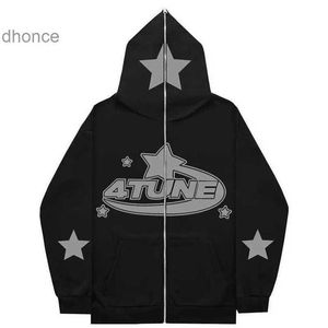 Gothic Y2K Full Reißverschluss Hip-Hop Herren Hoodie Übergroße Harajuk Street Clothing Jacket Top