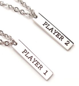 Spieler 1 Spieler 2 Paare Halskette Set Valentine 39s Day Geschenk für Freundin Freund Gamer Video Game Paare Halsketten6945866