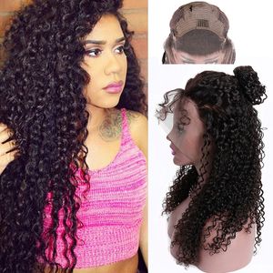 13X4 Lace Front Wig Brazilian 100% Human Hair Free Part 10-34inch Kinky Curly Malaysian Virgin Hair Wigs Natural Color 150% Density