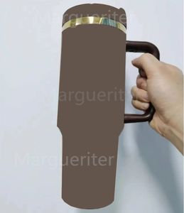 Designer Tumblers de 40 oz de xícara de café letras de moda copo com palha transparente SUS304 Aixless aço a vácuo Termons Carro de Casca de Casa de Presente