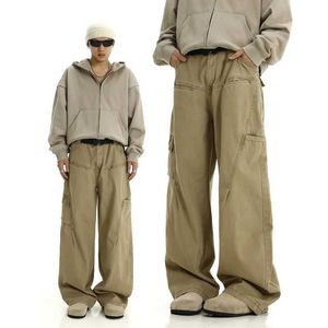 メンズパンツHouzhou Techwear Wide Pantsメンズヒップホップワイドレッグメンズストリートカジュアルカジュアル特大のメンズ衣類J240531