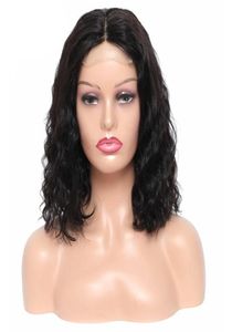 Body Wave Short Bob Front Wigs البرازيلية غير البشرية الحقيقية للشعر البشري 4x4 الإغلاق الباروكور البارد