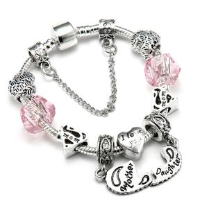 European Fashion Cssic Charm Bracelet With Morther&Daughter Beads Bracelets Mother's Day Gift4074070