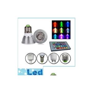 LED-glödlampor för jul/fest/KTV-belysning RGB 3W Spot Lights E27 MR16 GU10 BBS Memory Colorf Change AC 85-265 Lägg till 24Keys Drop Deliver OtDQQ