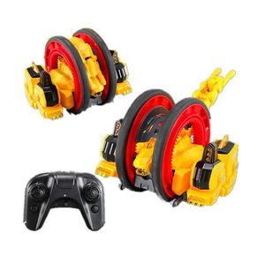 Samochód elektryczny/RC RC dryft kaskader 360 Rotacja pilota samochodem dwustronne Pojazdy wyścigi wyścigowe dla dzieci Monster Motorcycle Toys G240529