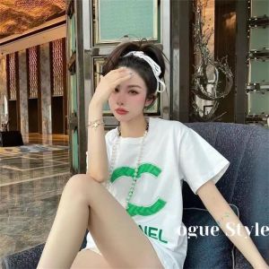 Women's Tea T-shirt Famous designer short sleeved rhinestone letter pattern casual hip-hop enthusiast short sleeved top fashionable summer clothing