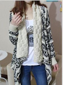 2015 Winter Trend Jacquard Strick gestohlen Strickjacke Strickmantel