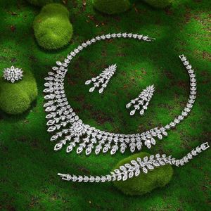 2024 selling 4piece set of cubic oxidized womens jewelry brides jewelry set wedding set womens free delivery 240601