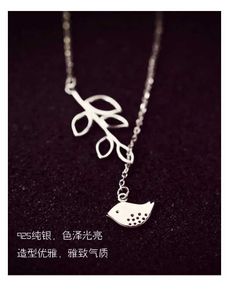 Pendant Necklaces 925 Sterling Silver bird branches Necklaces Pendants For Women Fashion Lady Festival Gift Sterling-silver-jewelry